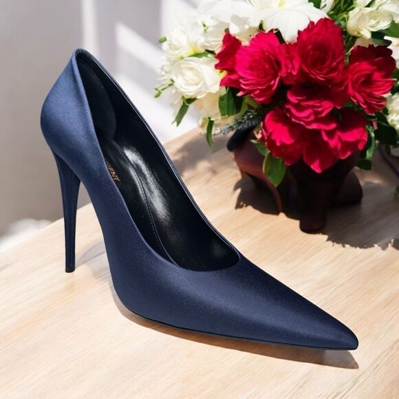 NWT YSL Satin 115mm Stilettos (12) - Picture 1 of 11